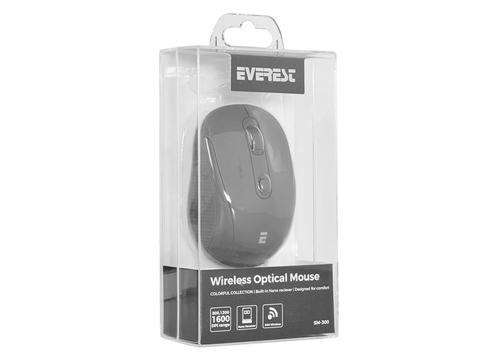Everest SM-300 Usb Siyah 4D Optik Alkalin Pil Kablosuz Mouse