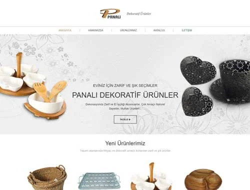 Panalı Dekoratif Ürünler Web Sitesi