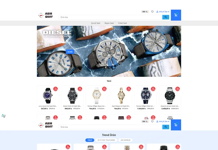 Asır Saat E-ticaret Sitesi