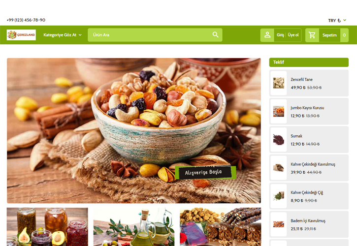 Kuruyemiş - Gıda Eticaret Sitesi
