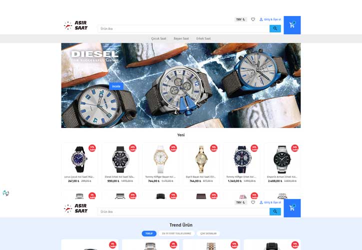 Asır Saat E-ticaret Sitesi