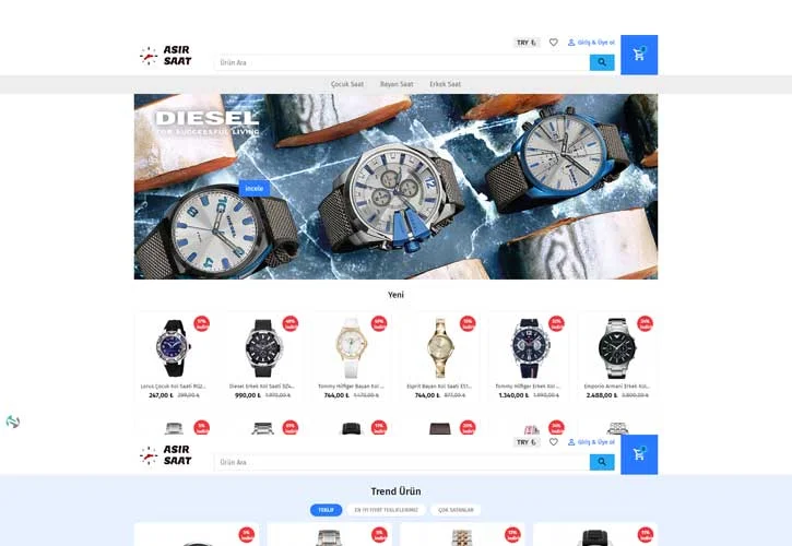 Asır Saat E-ticaret Sitesi