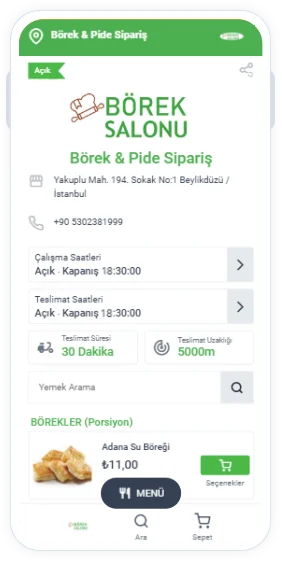 Börek - Pide Bestell-Website