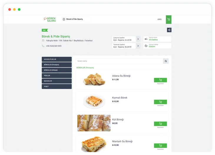 Börek - Pide Bestell-Website