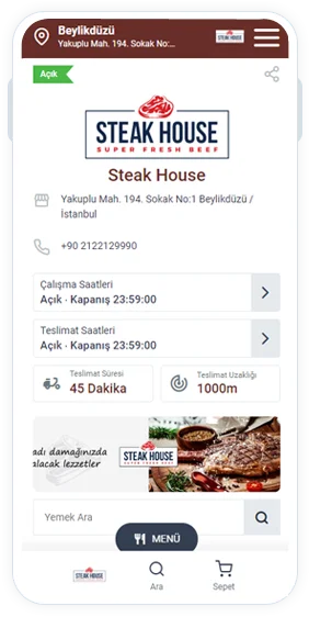 Steak House Bestell-Website