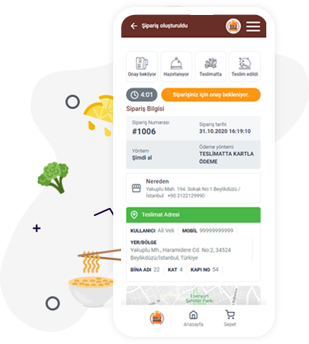 Online Sipariş Sayfası Müşteri Sipariş Ekranı