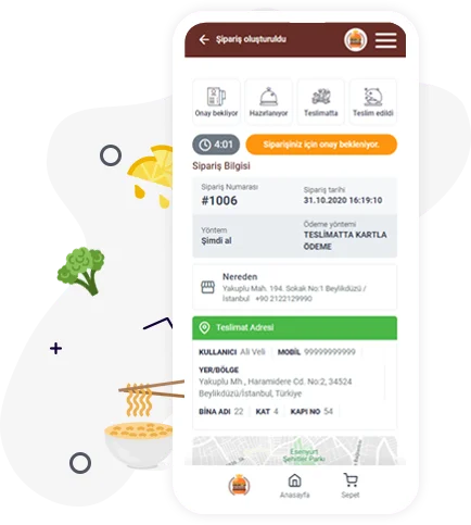 Online Sipariş Sayfası Müşteri Sipariş Ekranı