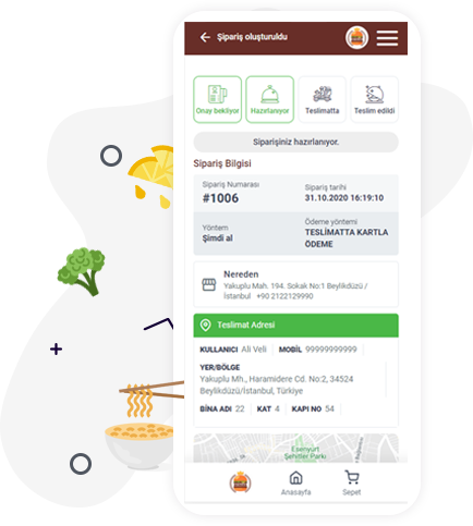 Online Sipariş Sayfası Canlı Sipariş Takibi