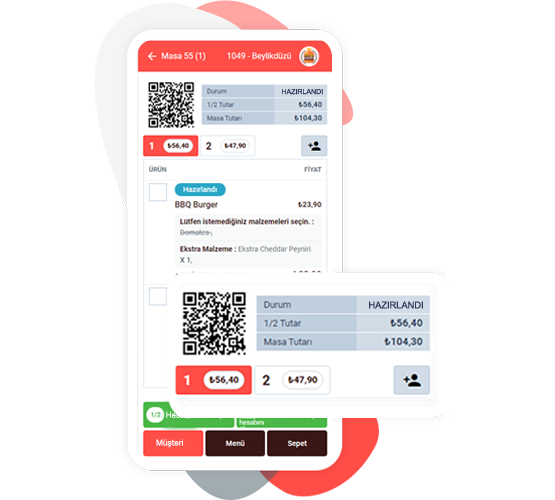 Qr Menü Masa Siparişi ve Ayrı Hesaplama