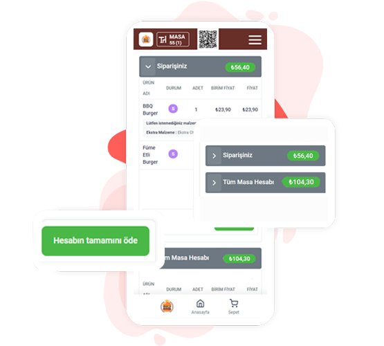 Yededoy QR Menü ile Hesap Ödeme