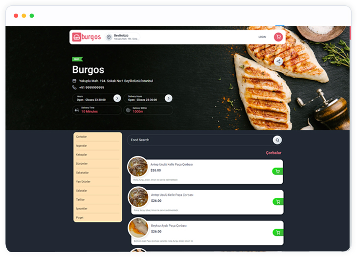Online Yemek Sipariş Sistemi