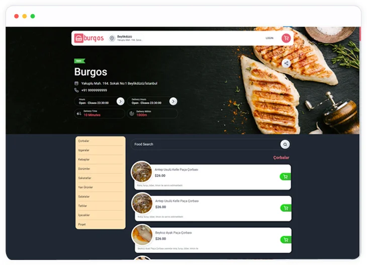 Kebap Bestell-Website