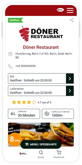 Döner Restaurant Bestell-Website