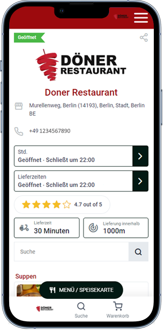 App & Web-Shop Für Döner Restaurant
