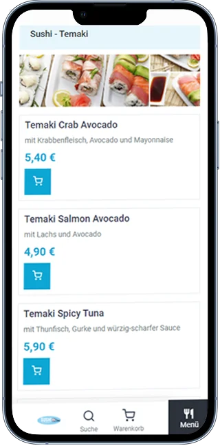 App & Web-Shop Für Sushi Restaurant