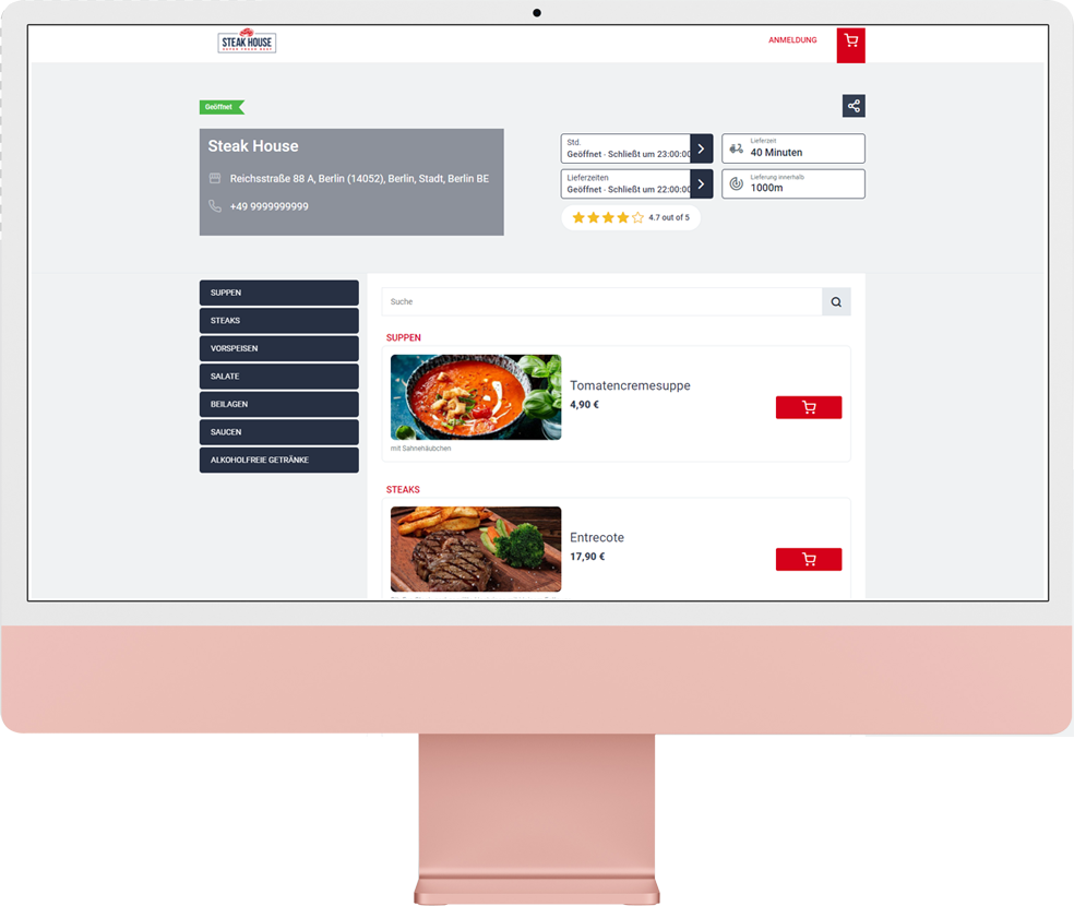 steak house ordering system