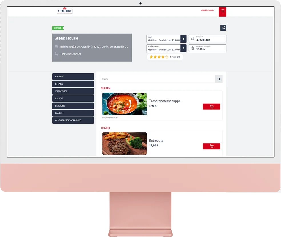 steak house ordering system