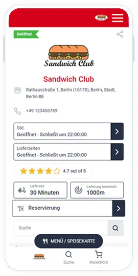 Sandwich Club Ordering System