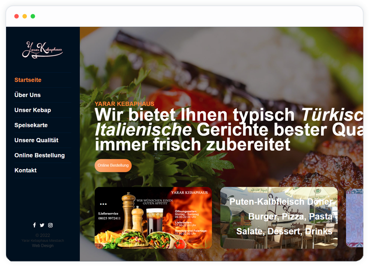 Eine Kebap Restaurant Webseite