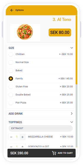 pizzeria ordering system