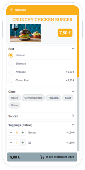 Online-Bestellsystem für Burger Restaurants