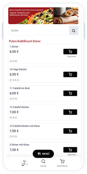 Online-Bestellsystem für Restaurants