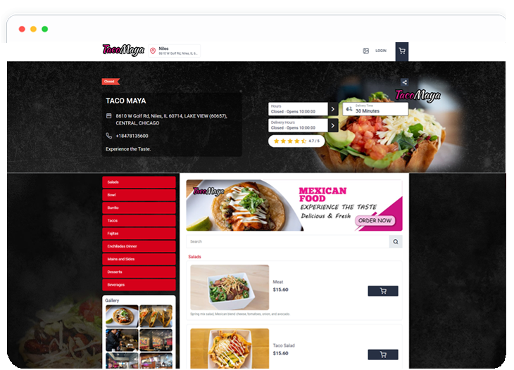 Online Bestellsystem für Restaurants