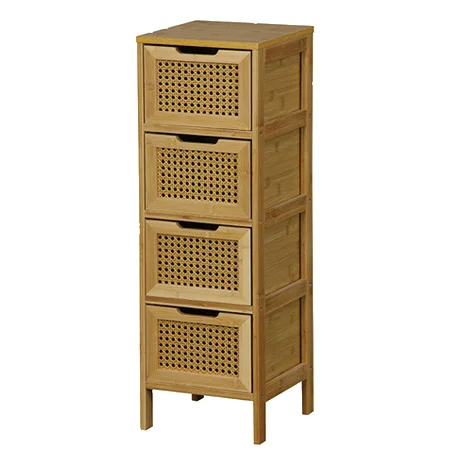 4 Çekmeceli Bambu Dolap-PNL-BM04