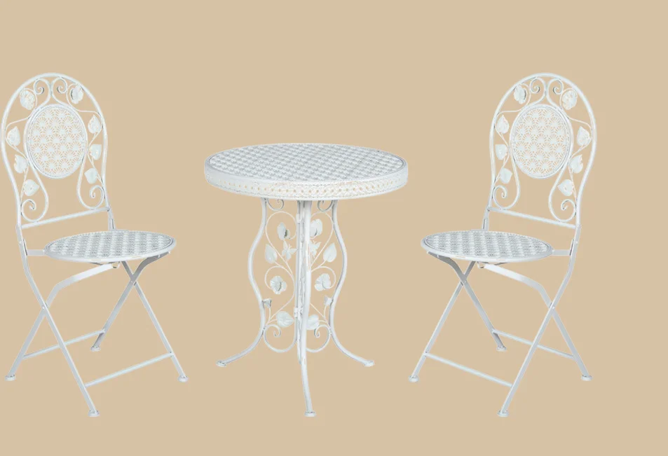 panalı ferforje masa sandalye takımı