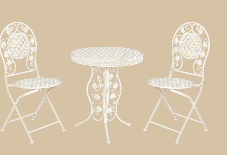 beyaz ferforje masa sadalye takımı