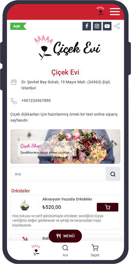 Çiçekçi Online Sipariş Sistemi