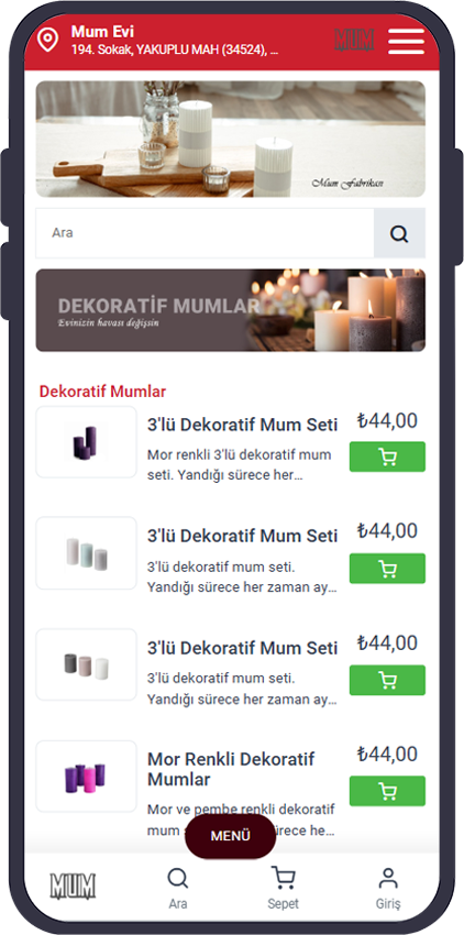 Online Mum Sipariş Sistemi