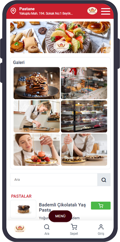 Butik Pasta Online Sipariş Sistemi