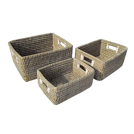 Panalı 3'lü Hasır Sepet-PNL-SCP-27 WHITE