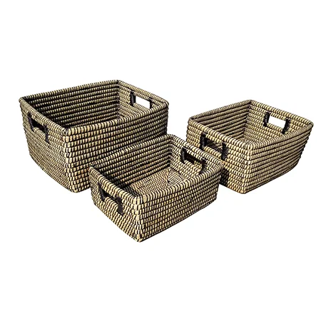 Panalı 3'lü Hasır Sepet-PNL-SCP-27 BLACK