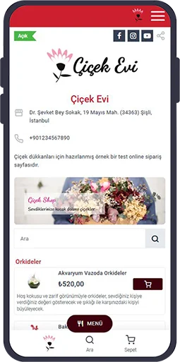 çiçekçi mobil sipariş sistemi