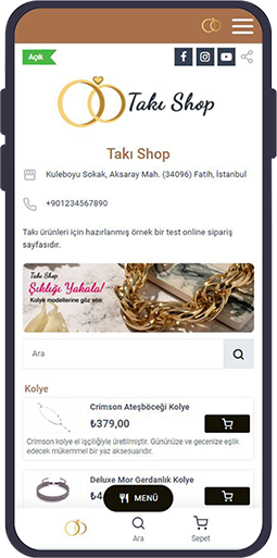 takı online sipariş sistemi