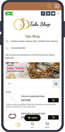 takı online sipariş sistemi
