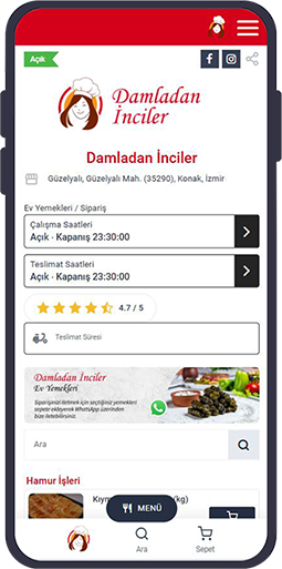 ev yemekleri sipariş sistemi