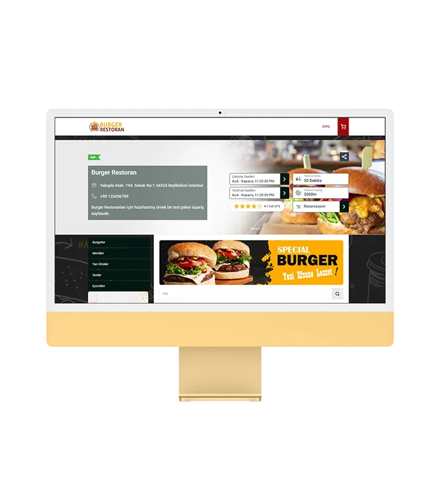 restoran web sayfası