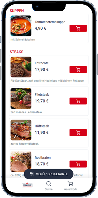 restoran yemek sipariş sayfası-mobil