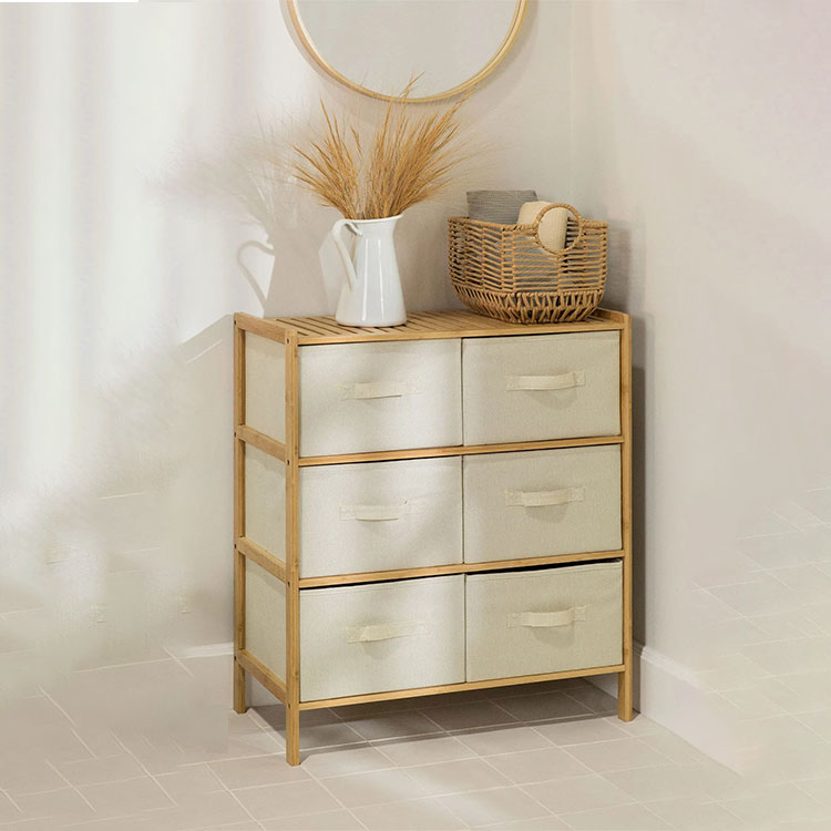 Panalı Bambu Banyo Dolabı-PNL-B9196